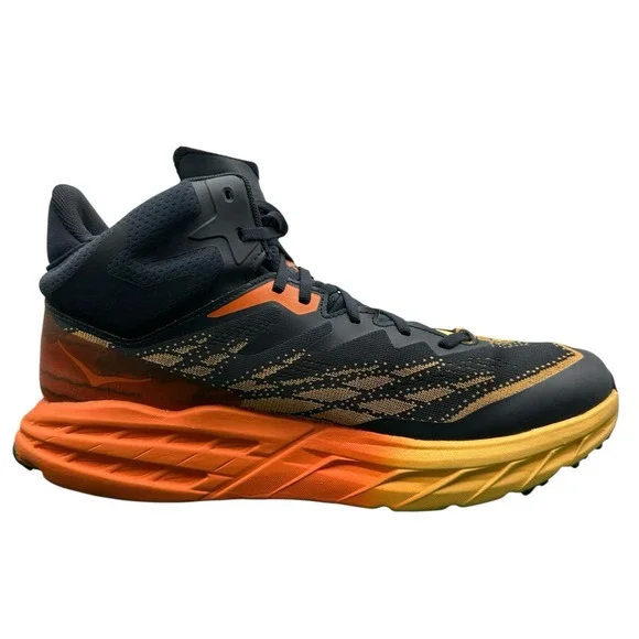 Size 11.5 M - Hoka One One HOKA Speedgoat 5 GORE-TEX Mid Gray Orange Yellow NEW